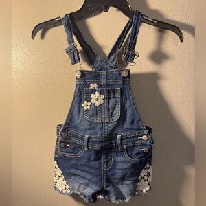 Jordache denim Overalls with Floral Accents